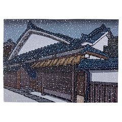 Japanese Traditional Woodblock Print Snow Flowers