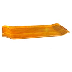 Retro Japanese Tray, in Bamboo, 1970, Brown Color