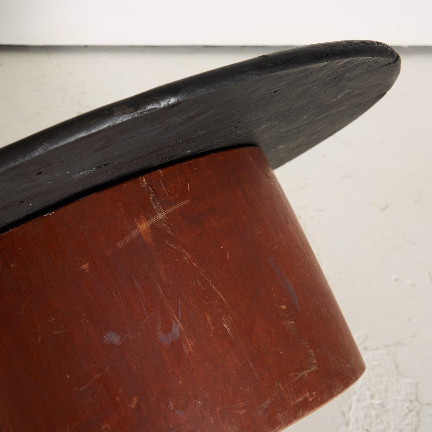 Japanese Trunk Coffee Table with Charred Pitch Pine Top, Meiji Period 4