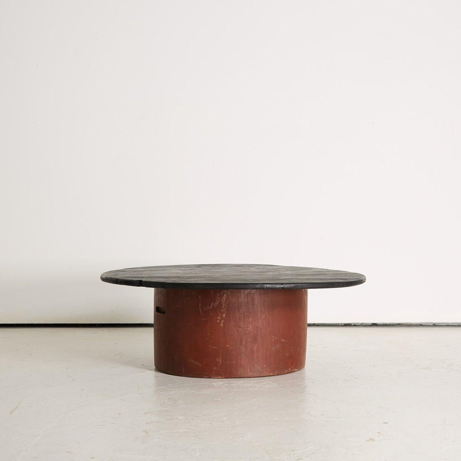 19th Century Japanese Trunk Coffee Table with Charred Pitch Pine Top, Meiji Period