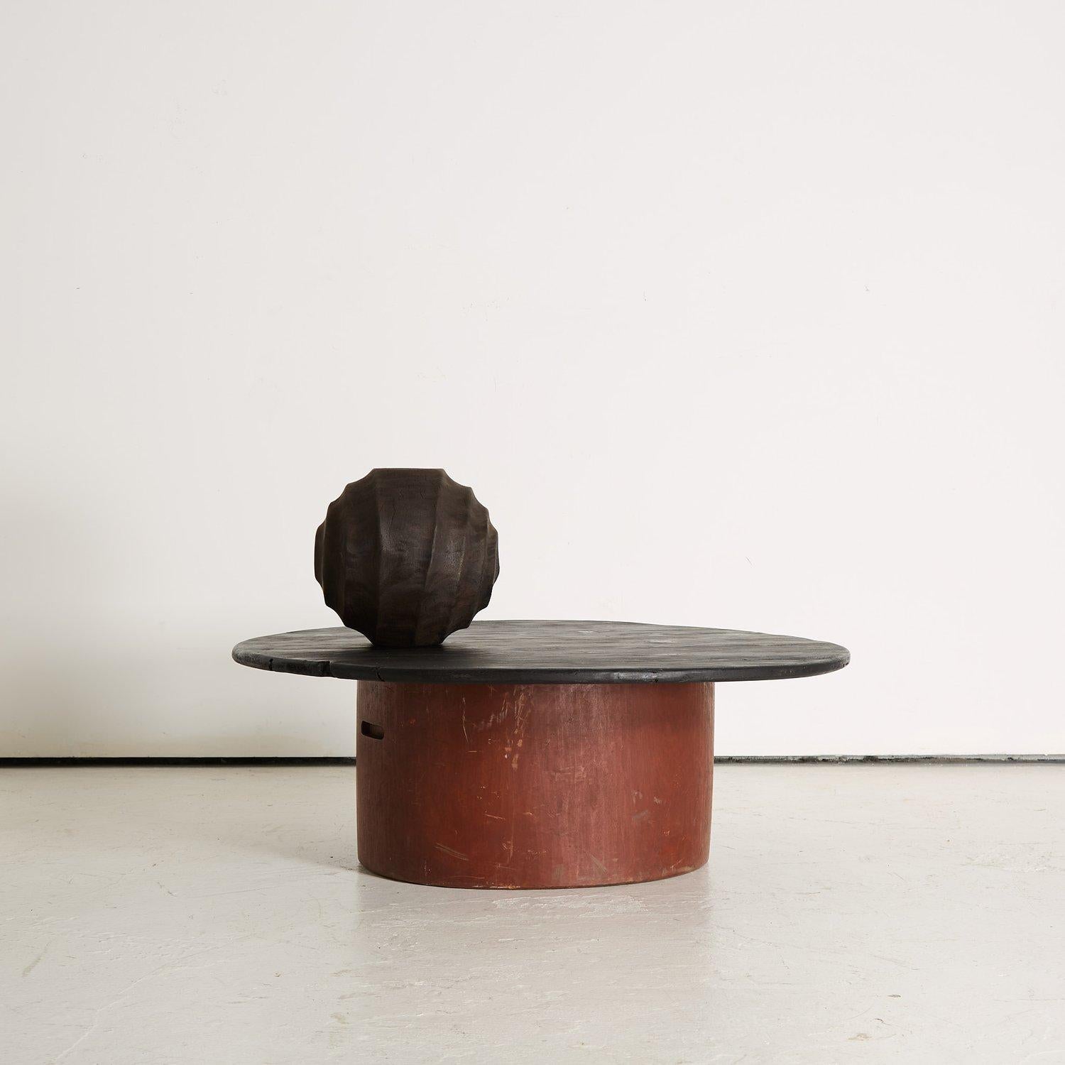 Wood Japanese Trunk Coffee Table with Charred Pitch Pine Top, Meiji Period
