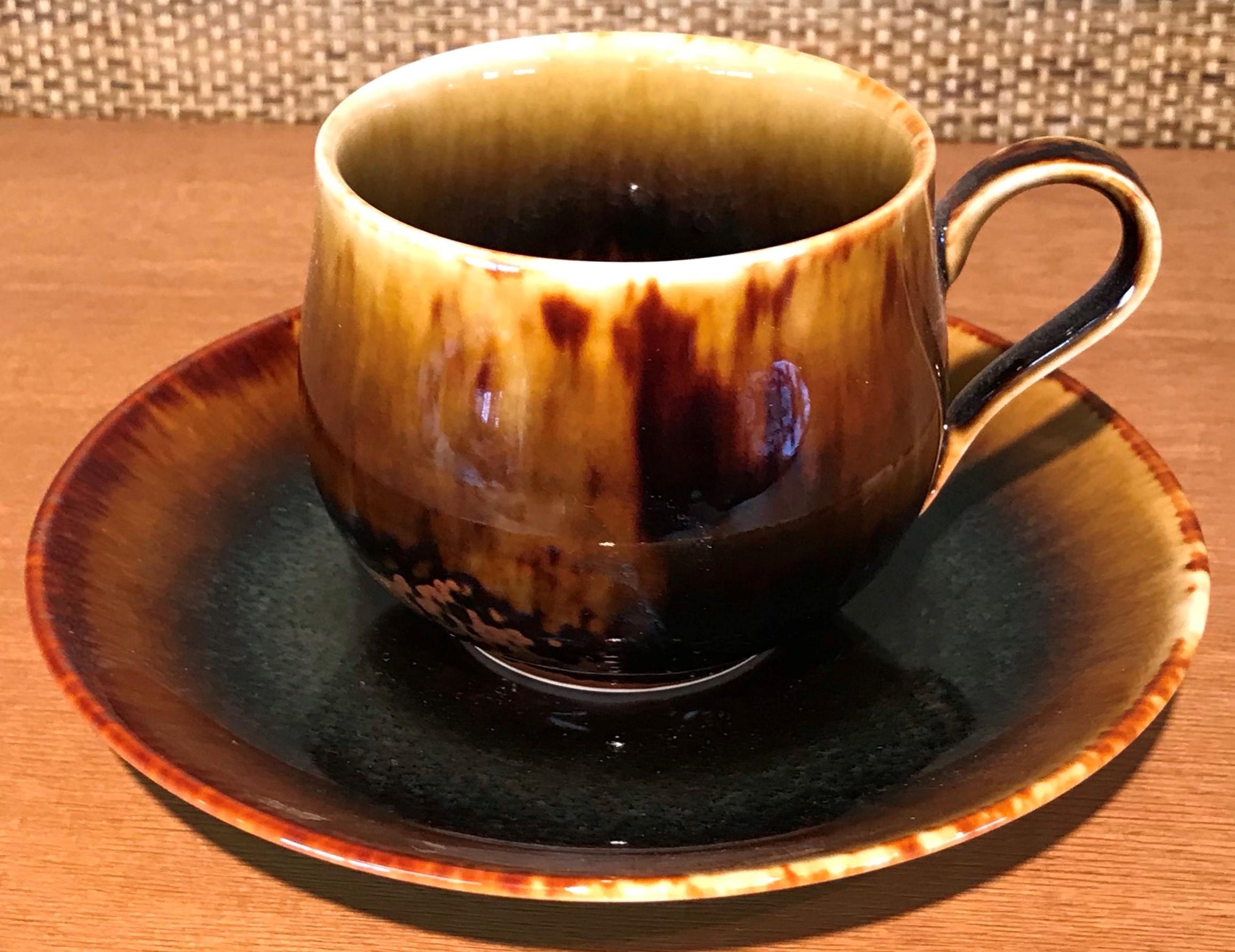 Japanese Turquoise Hand-Glazed Porcelain Cup and Saucer by Master Artist 5