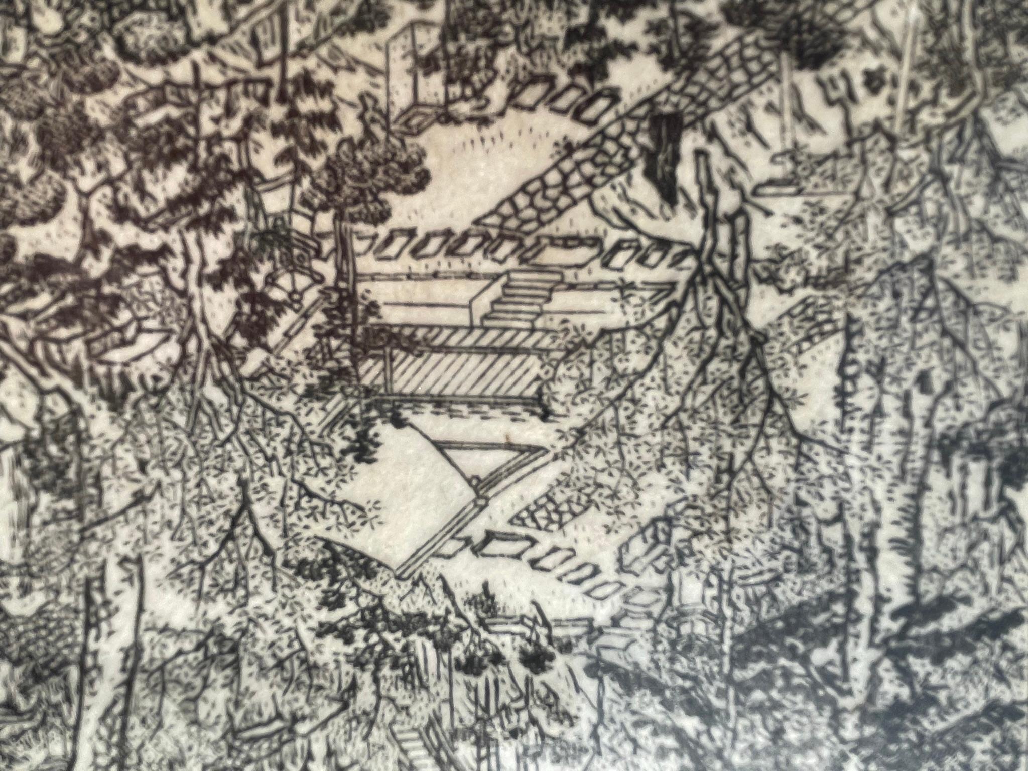 Paire de gravures sur bois de jardin japonaises du 19e siècle, immédiatement encadrables en vente 8