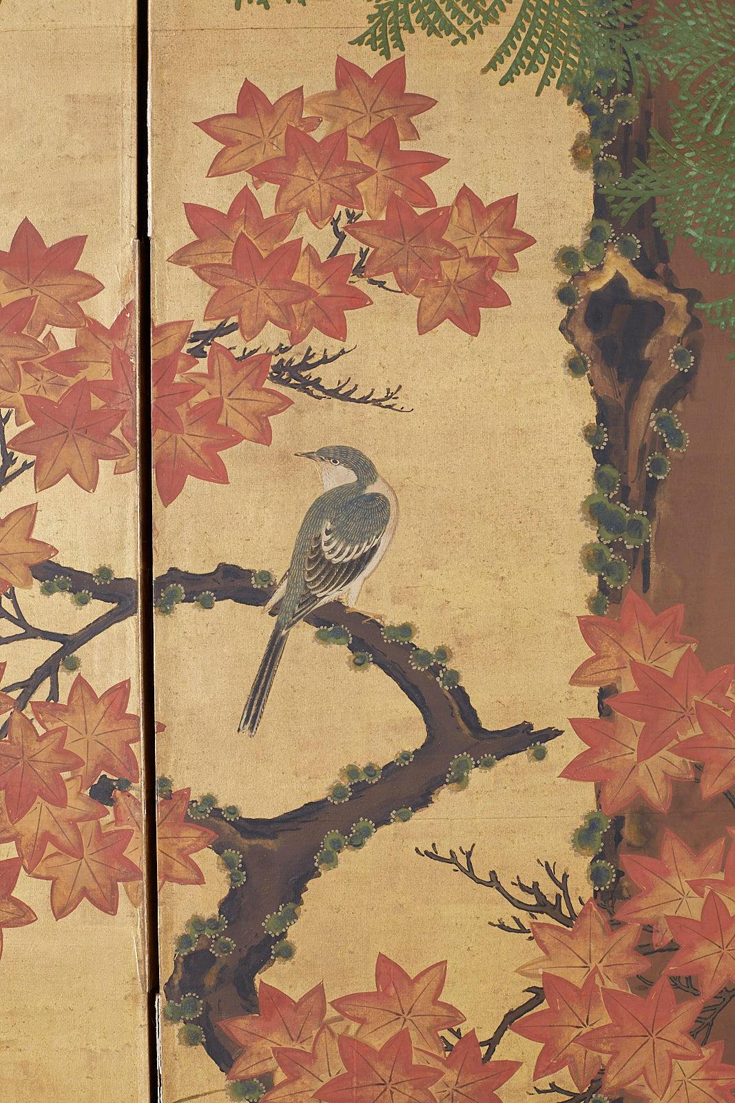 Japanese Two-Panel Meiji Screen Autumn Landscape 6