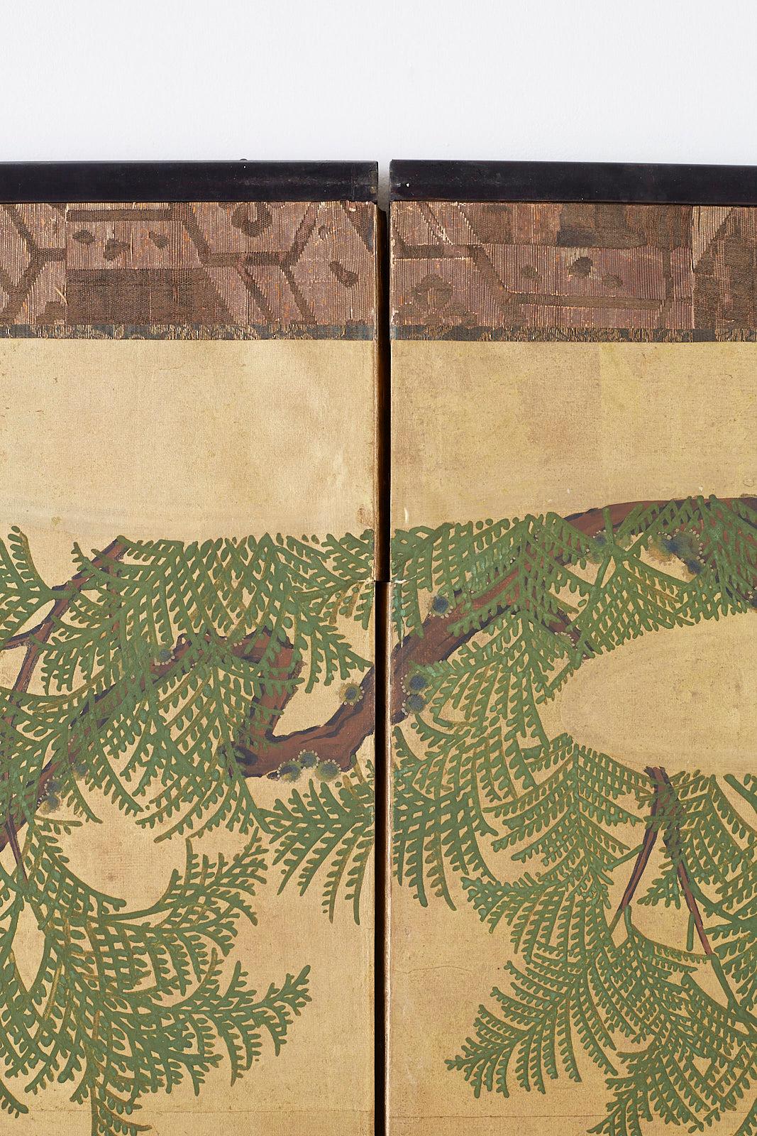 Japanese Two-Panel Meiji Screen Autumn Landscape 11