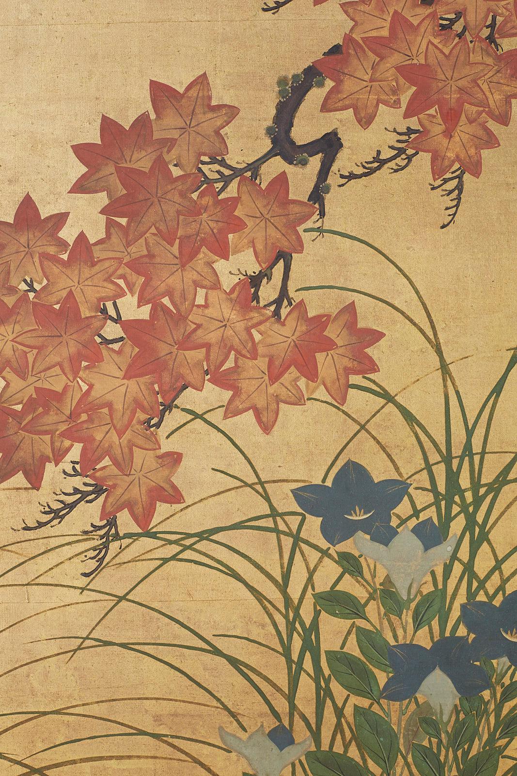 Japanese Two-Panel Meiji Screen Autumn Landscape 2