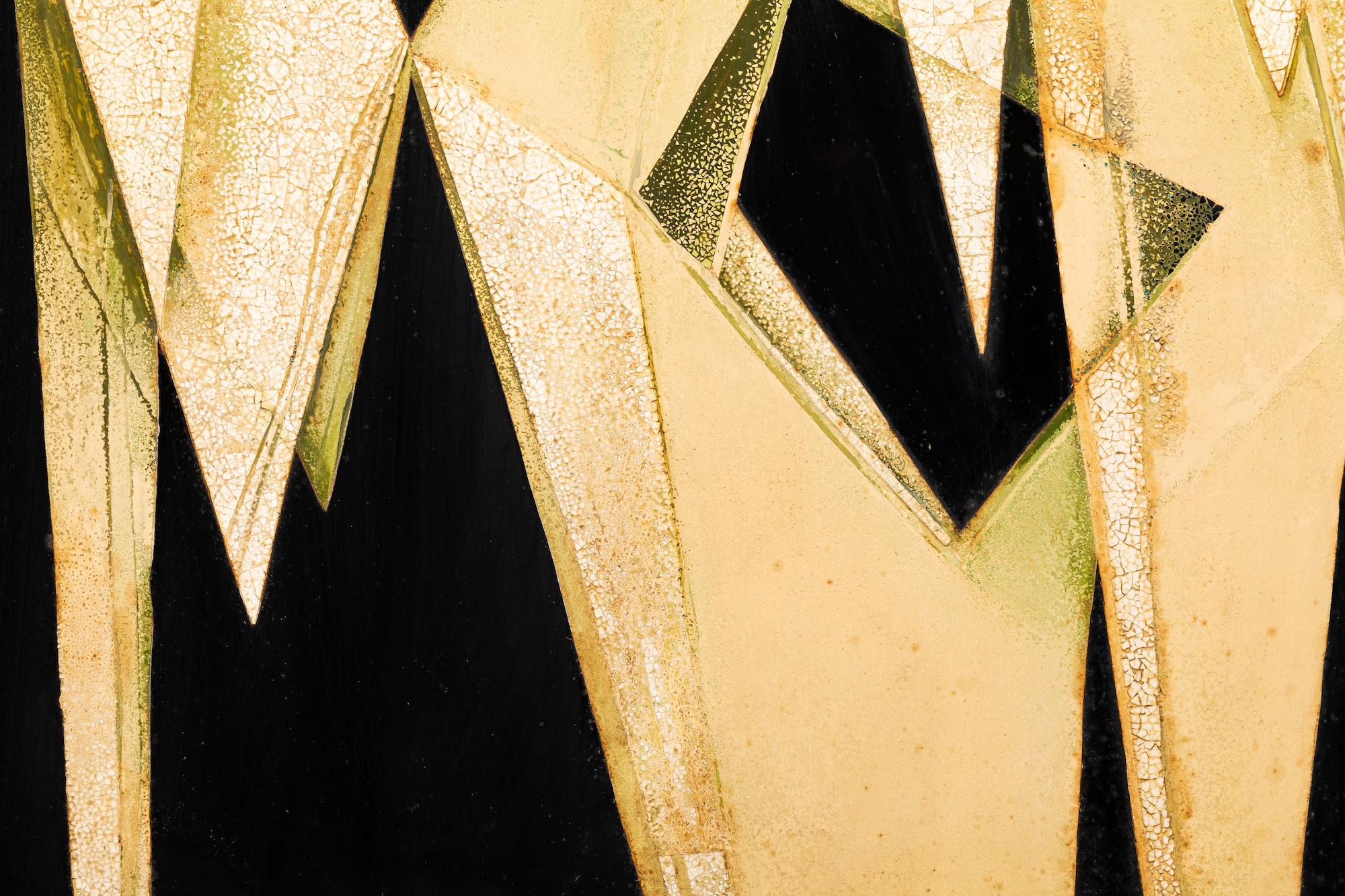 20th Century Japanese Two Panel Screen Abstract Design For Sale