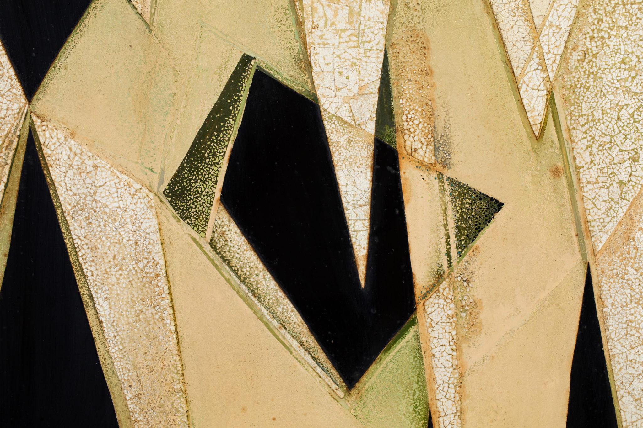 Lacquer Japanese Two Panel Screen Abstract Design For Sale