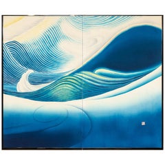 Japanese Two-Panel Screen, Across the Ocean ‘Kai Kou’