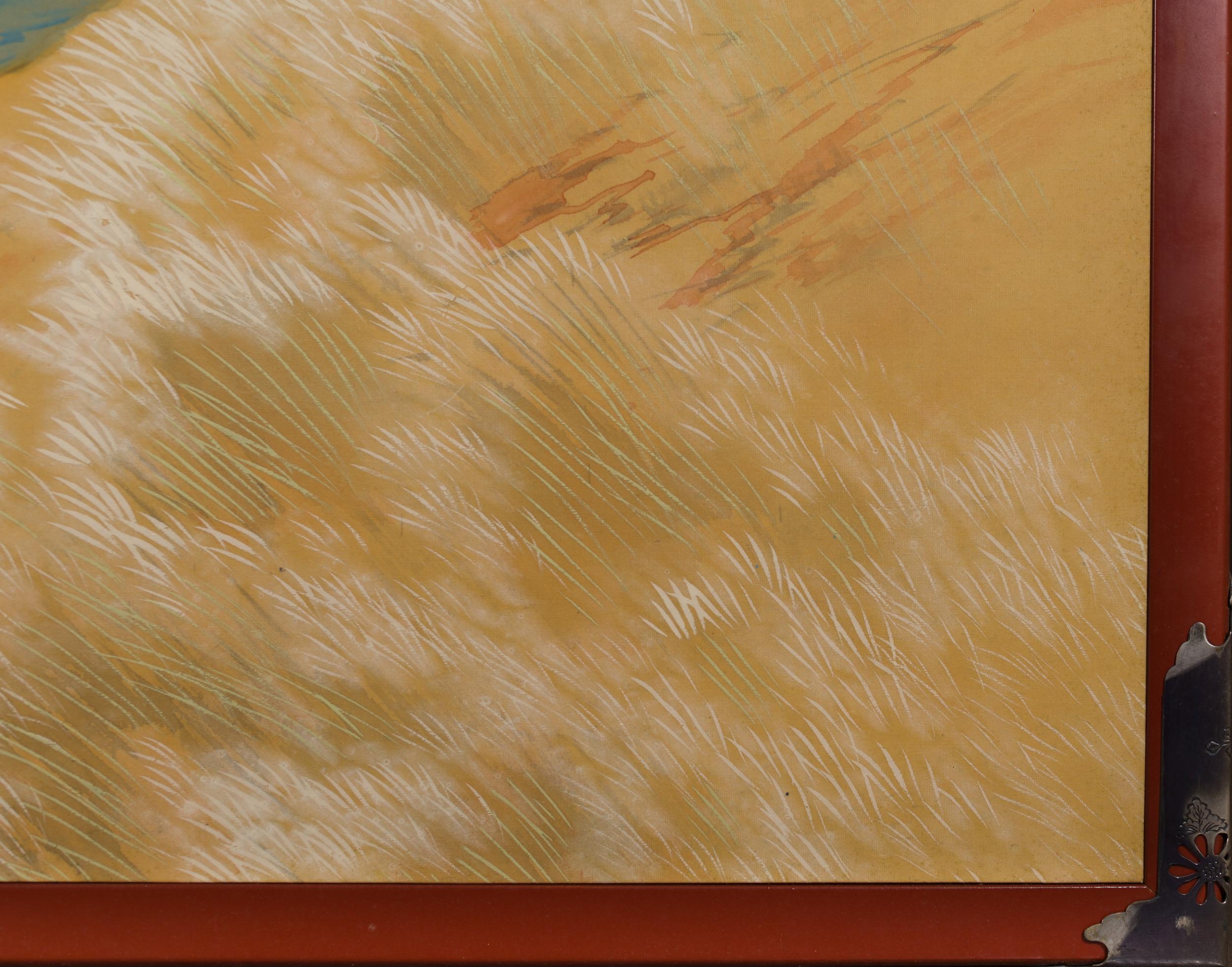 Japanese Two-Panel Screen, Autumn Colored Canyon in the Mist 4