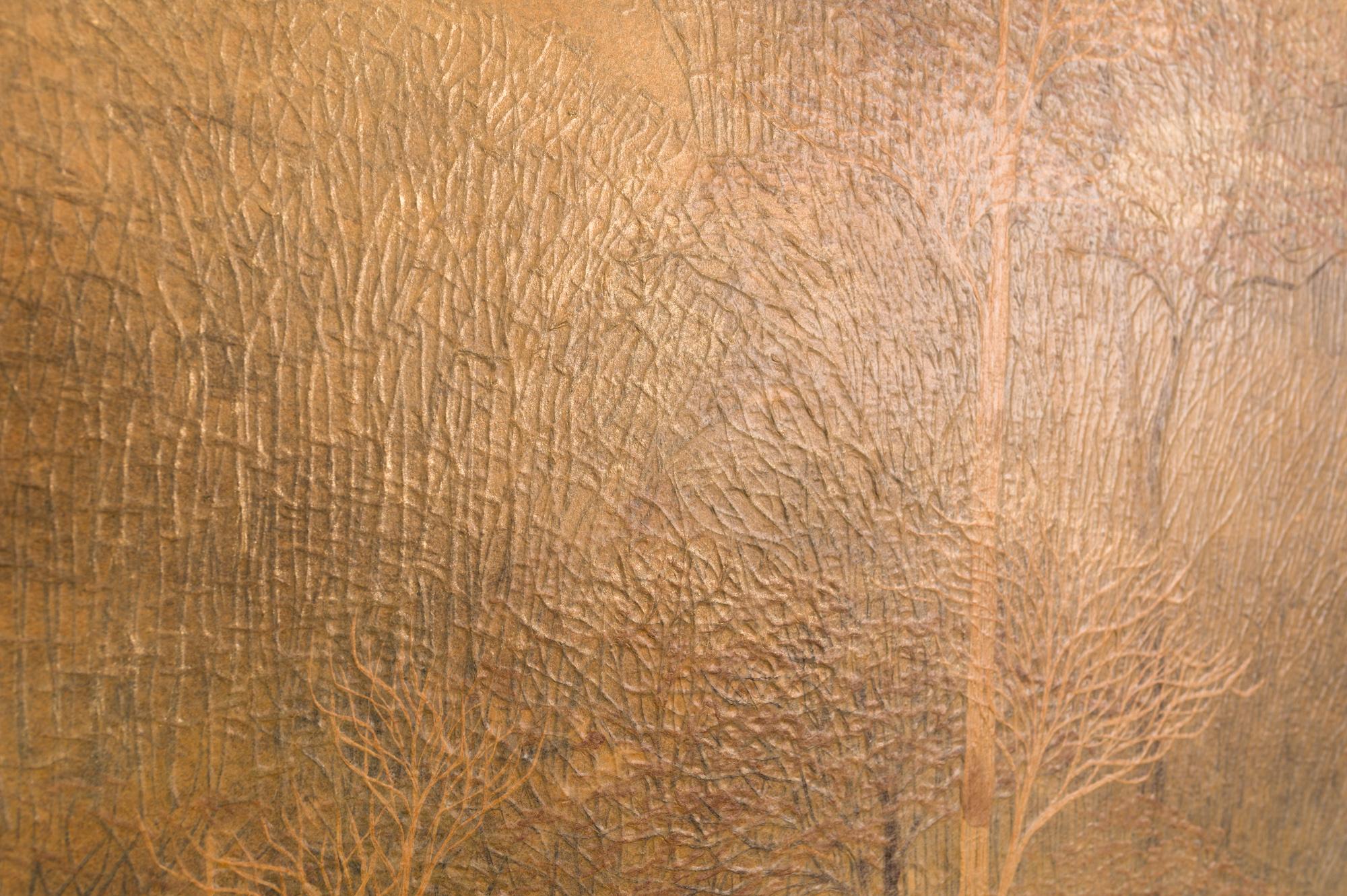 Japanese Two-Panel Screen, Autumn Forest, Rare Obara Paper Art Screen 6