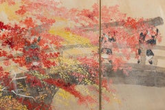 Japanese Two-Panel Screen, Autumn Kyoto Country Scene