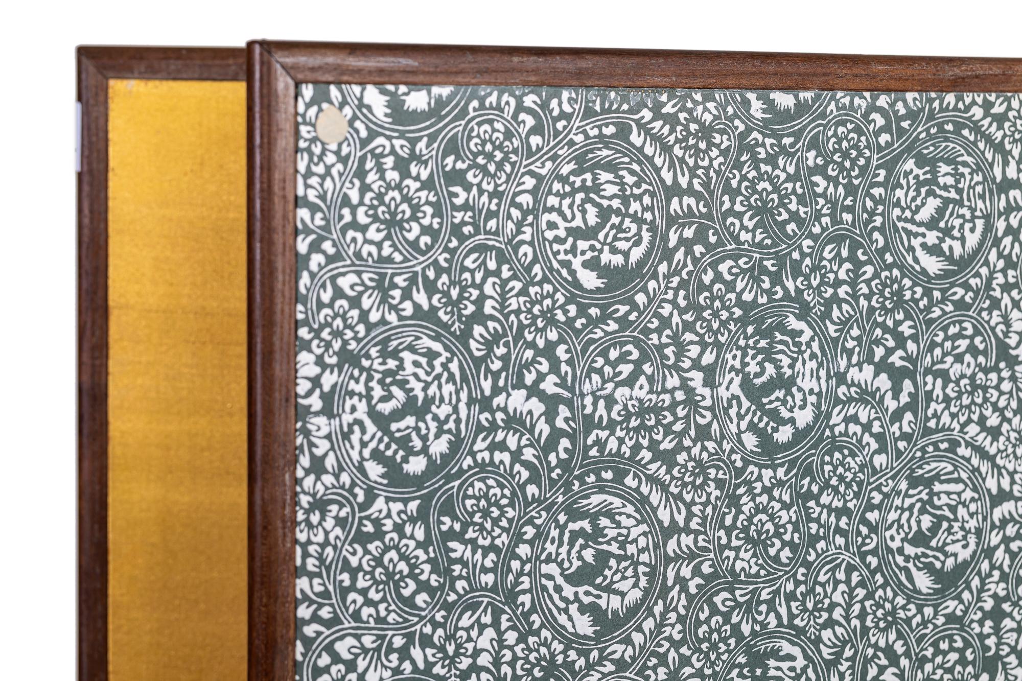 Japanese Two Panel Screen, Autumn Maple and Quail 6