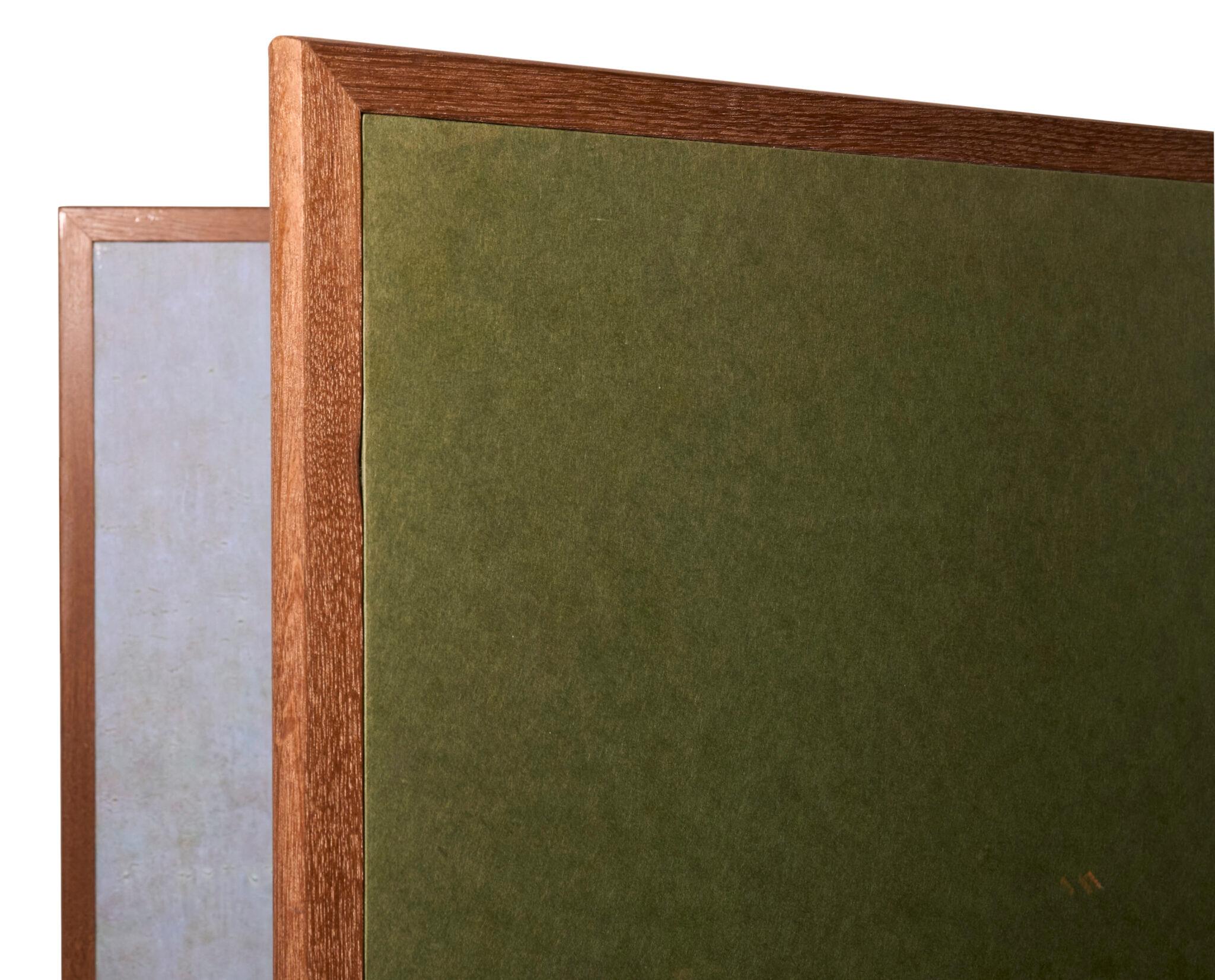 Japanese Two Panel Screen: Blue Vine For Sale 5