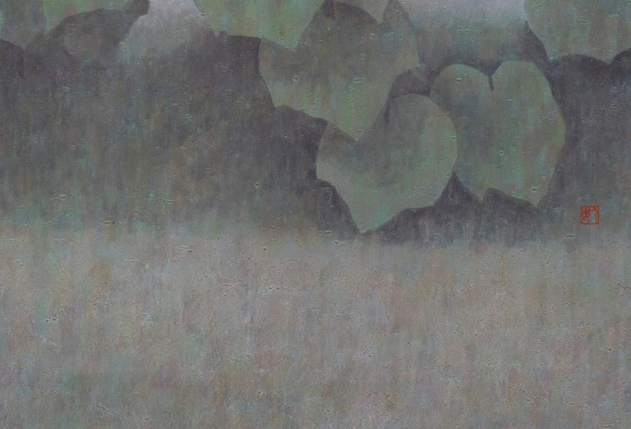 Japanese Two Panel Screen: Blue Vine For Sale 3