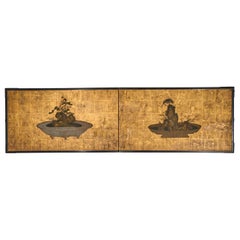 Japanese Two Panel Screen: Bonsai