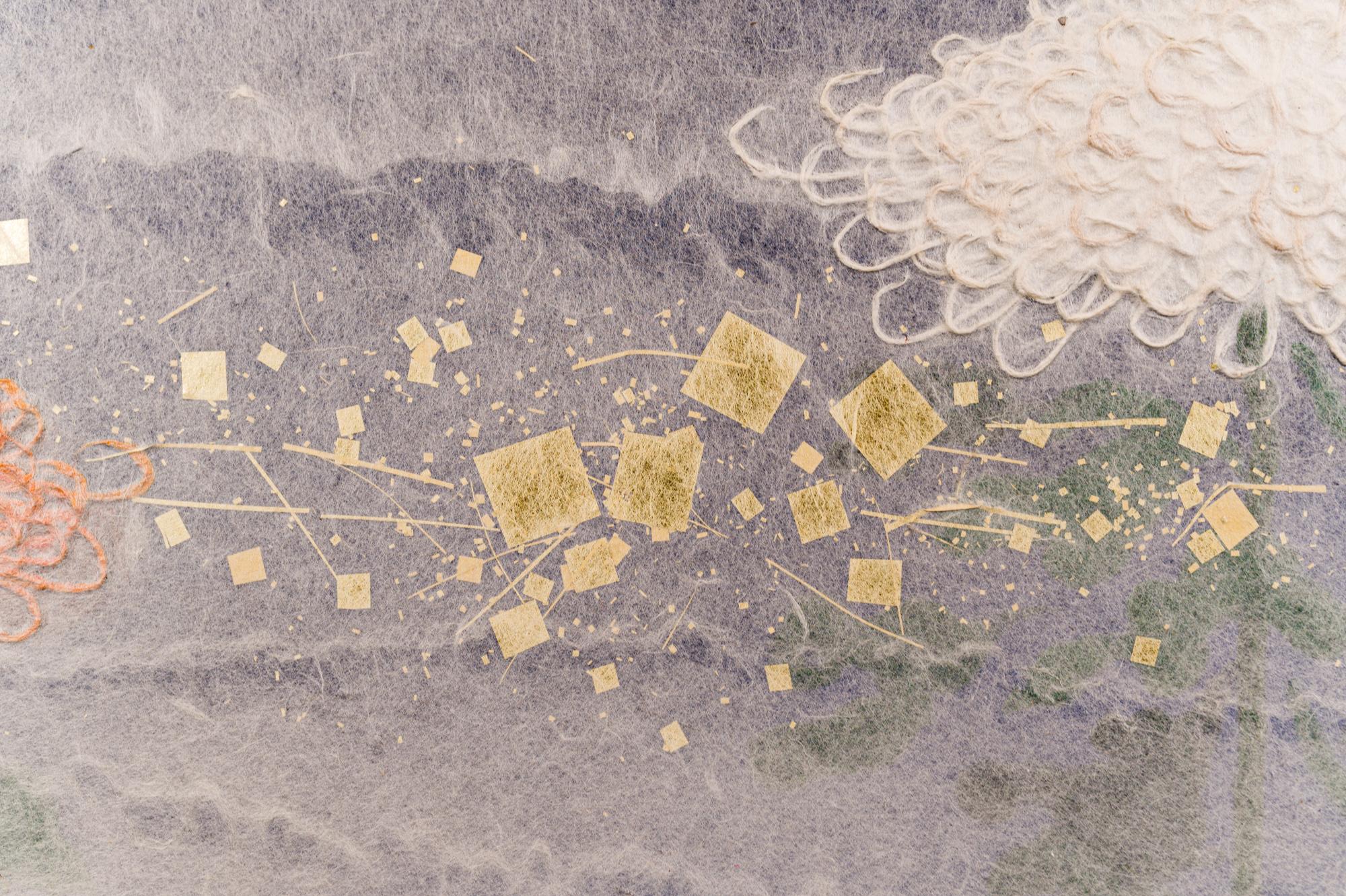 Japanische Chrysanthemen-Raumteiler mit zwei Tafeln und Mist Obara-Kunstschirm im Angebot 3