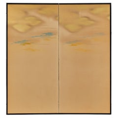 Japanese Two Panel Screen: Clearing Skies
