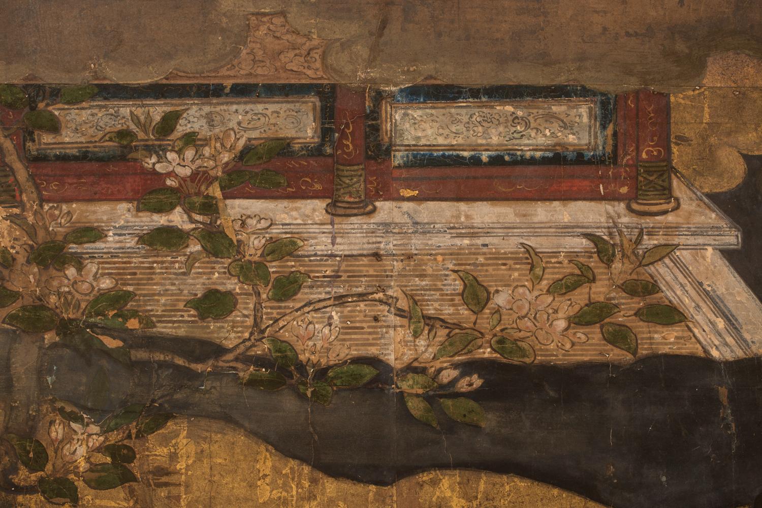 18th Century and Earlier Japanese Two-Panel Screen 