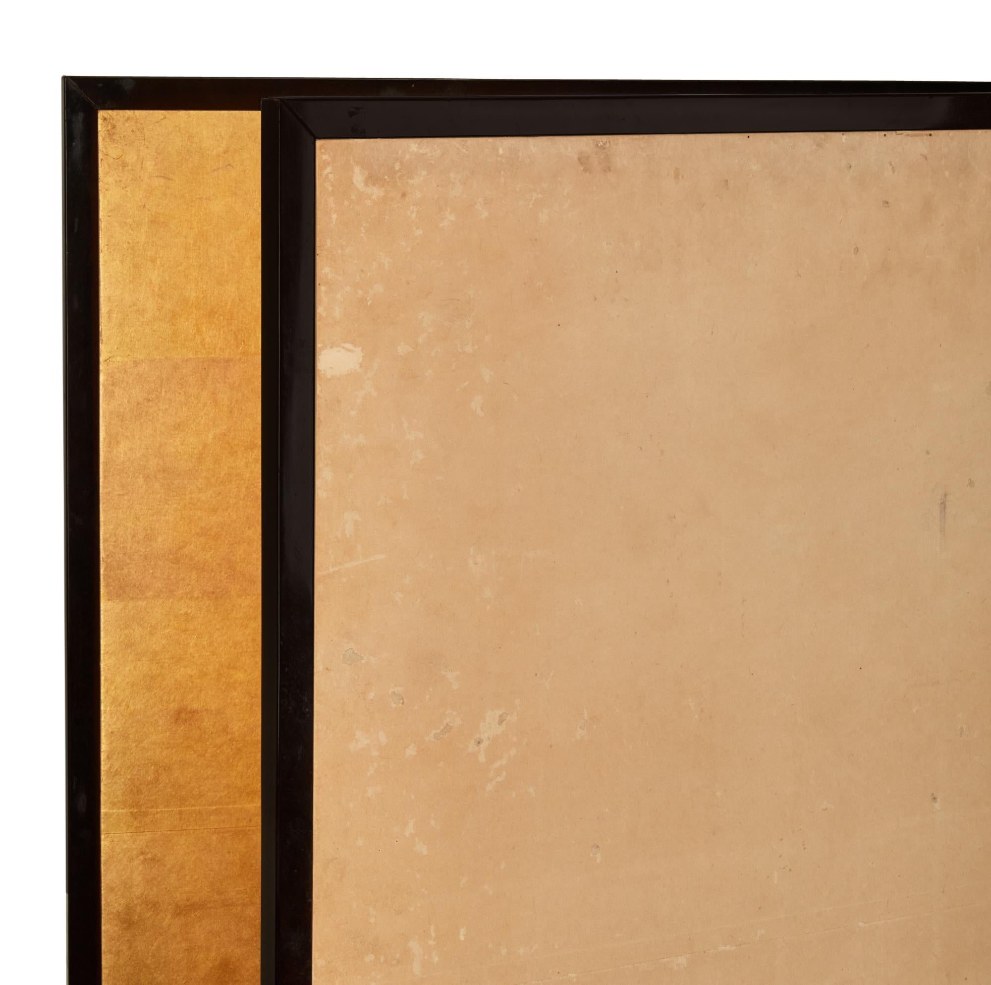 Japanischer Zwei-Panel-Bildschirm: Fischen auf dem Flachland im Angebot 1