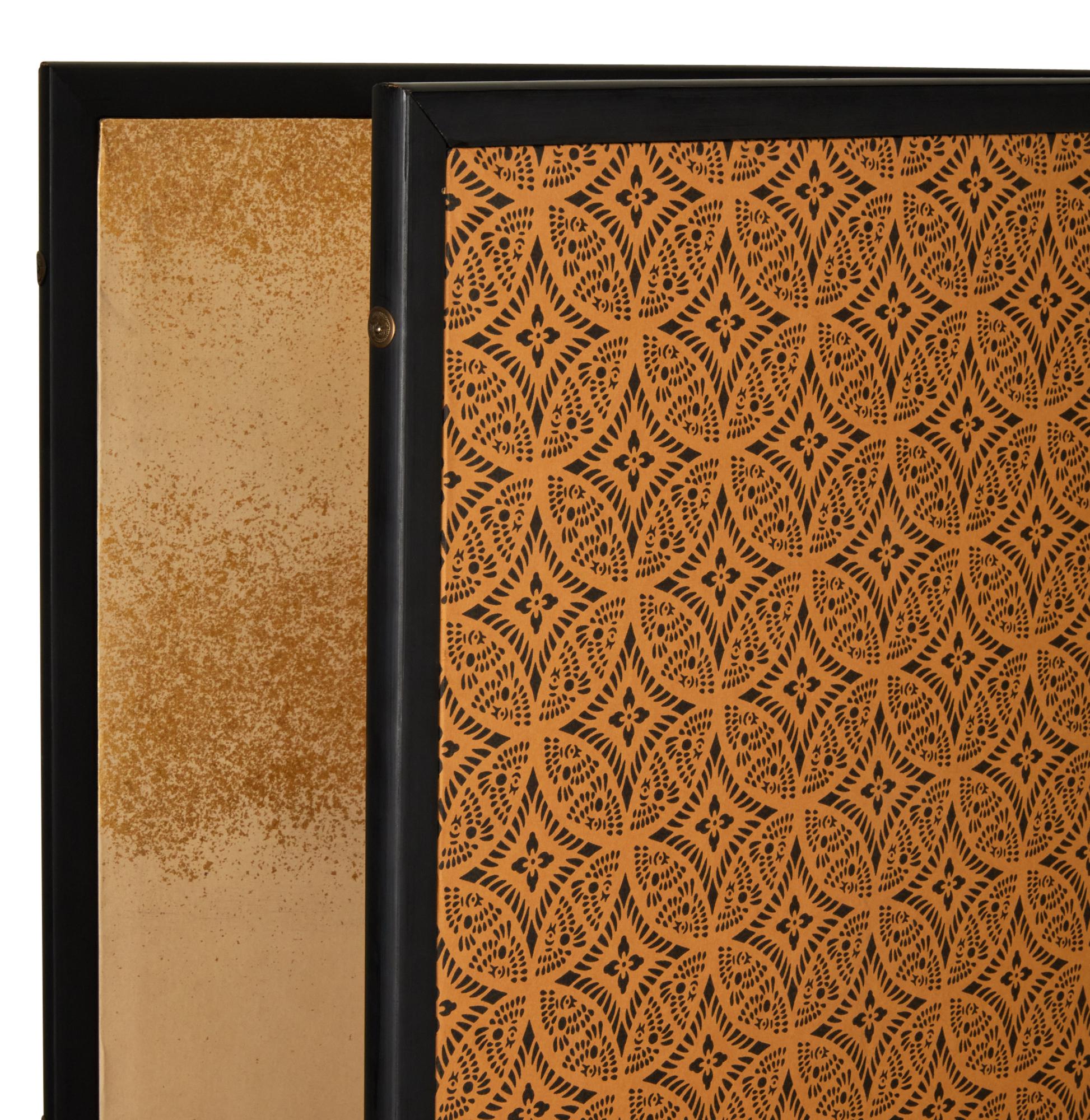 Japanese Two Panel Screen: Full Moon Through Gold Dust Clouds For Sale 2