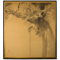 Japanese Two-Panel Screen Gibbons in the Wild