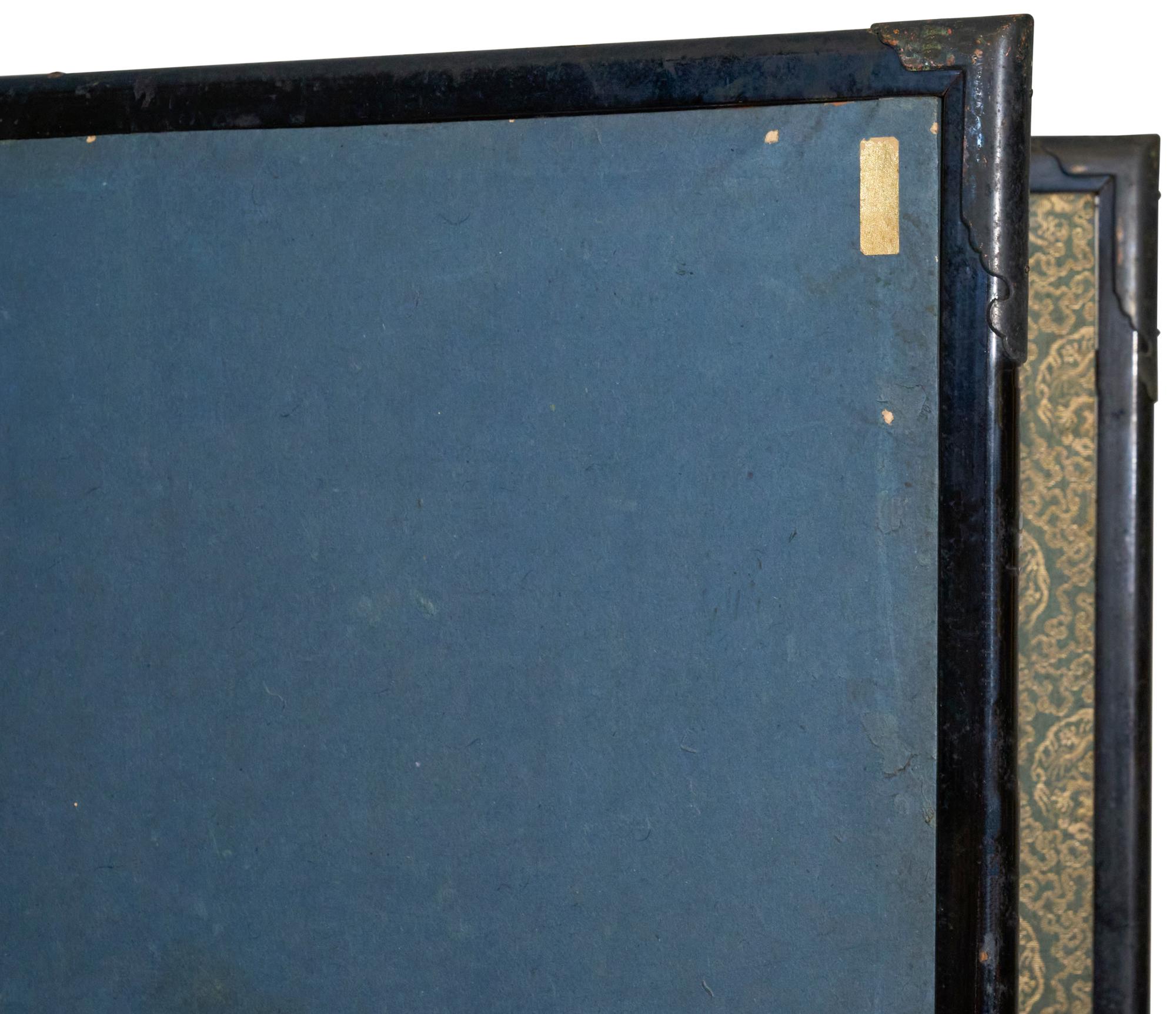 Japanese Two Panel Screen: Gold Lattice im Zustand „Gut“ im Angebot in Hudson, NY