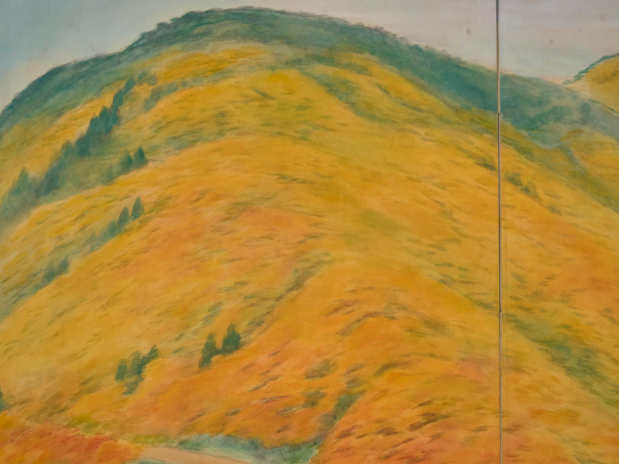 Biombo Japonés de Dos Paneles: Las Colinas de Higashiyama en Otoño siglo XX en venta