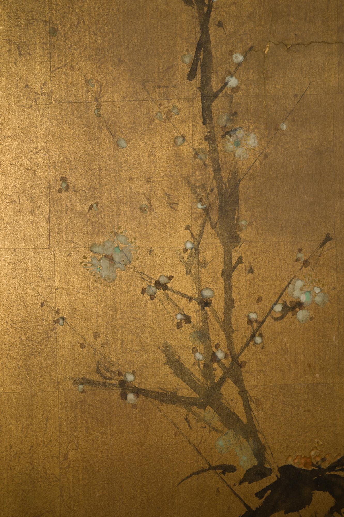 Biombo Japonés de Dos Paneles: Ikebana 'Arreglo floral en venta 4