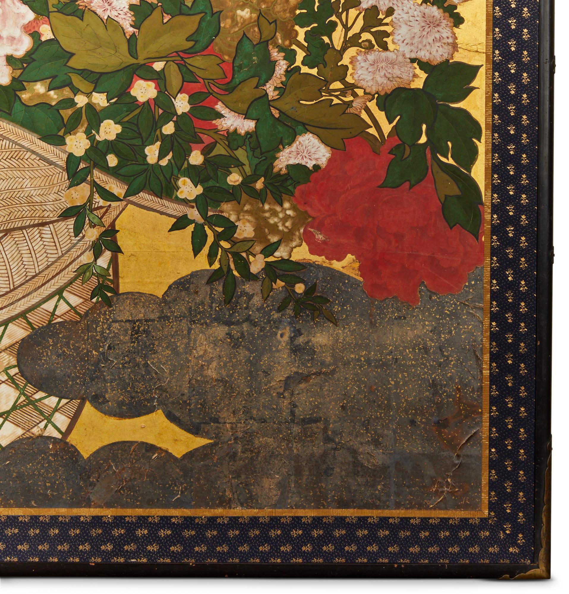 Biombo Japonés de Dos Paneles: Ikebana en venta 2
