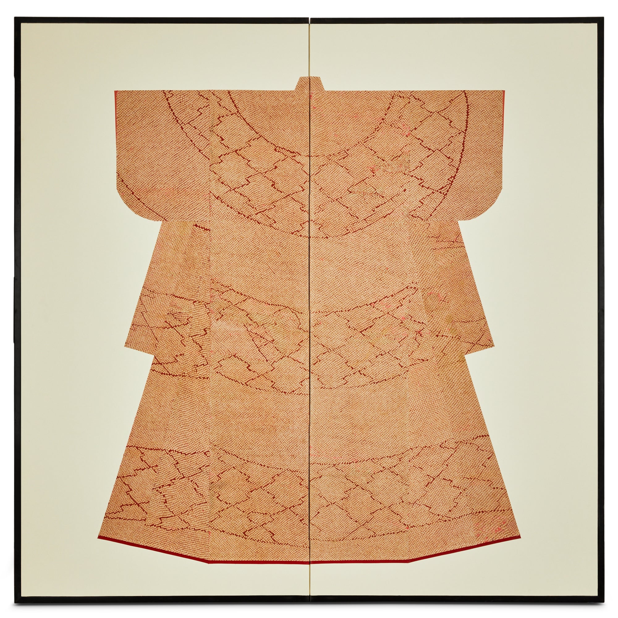 Japanischer Raumteiler mit zwei Tafeln: Kimono im Angebot