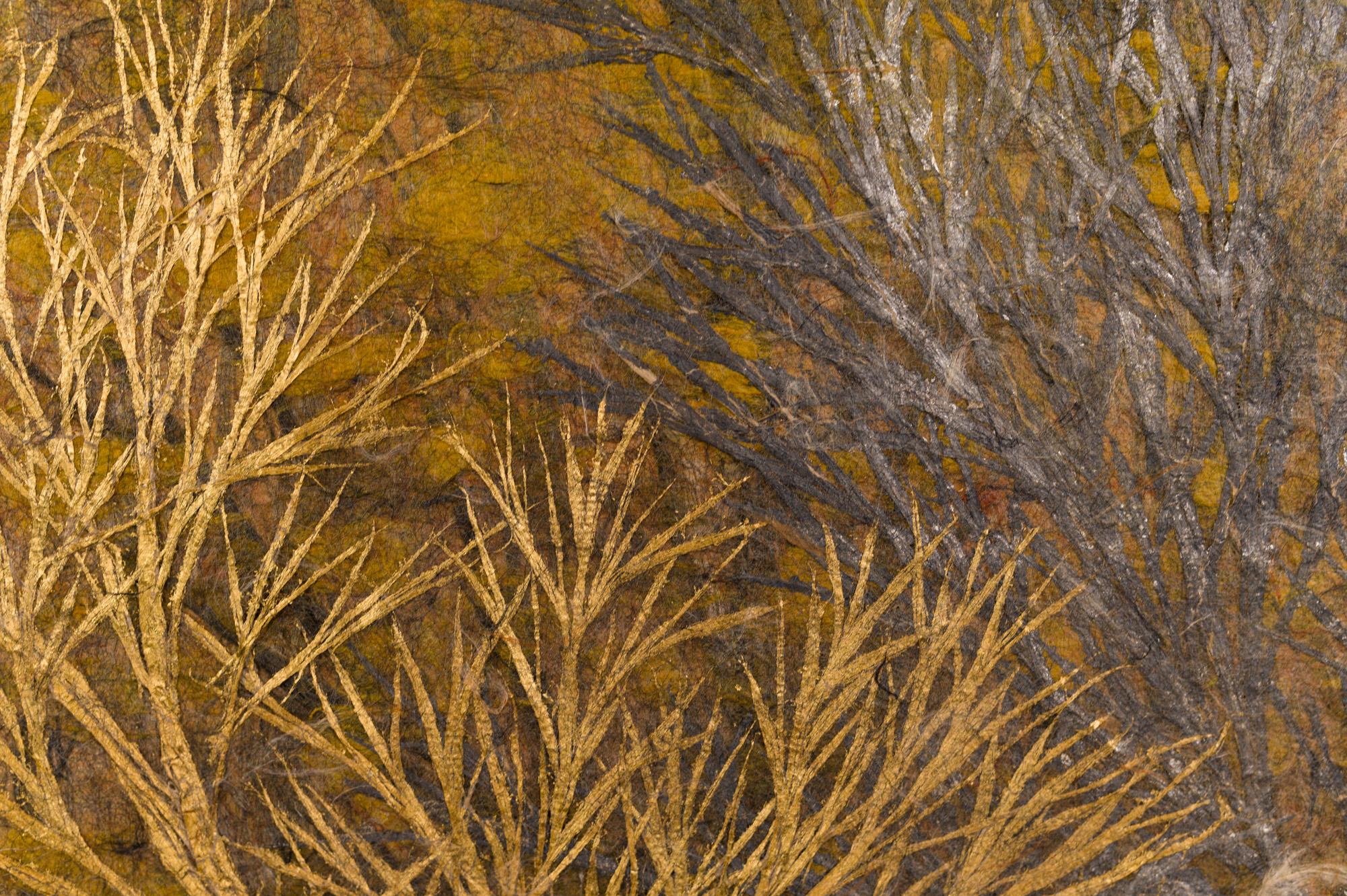 Paravento giapponese a due pannelli Foresta di fine autunno, raro paravento in carta Obara in vendita 1