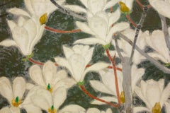 Japanese Two-Panel Screen, Magnolia Tree in Bloom