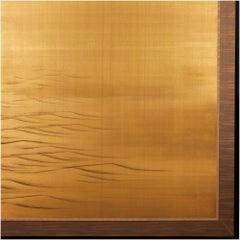 Japanese Two-Panel Screen: Moonlit Ocean Landscape