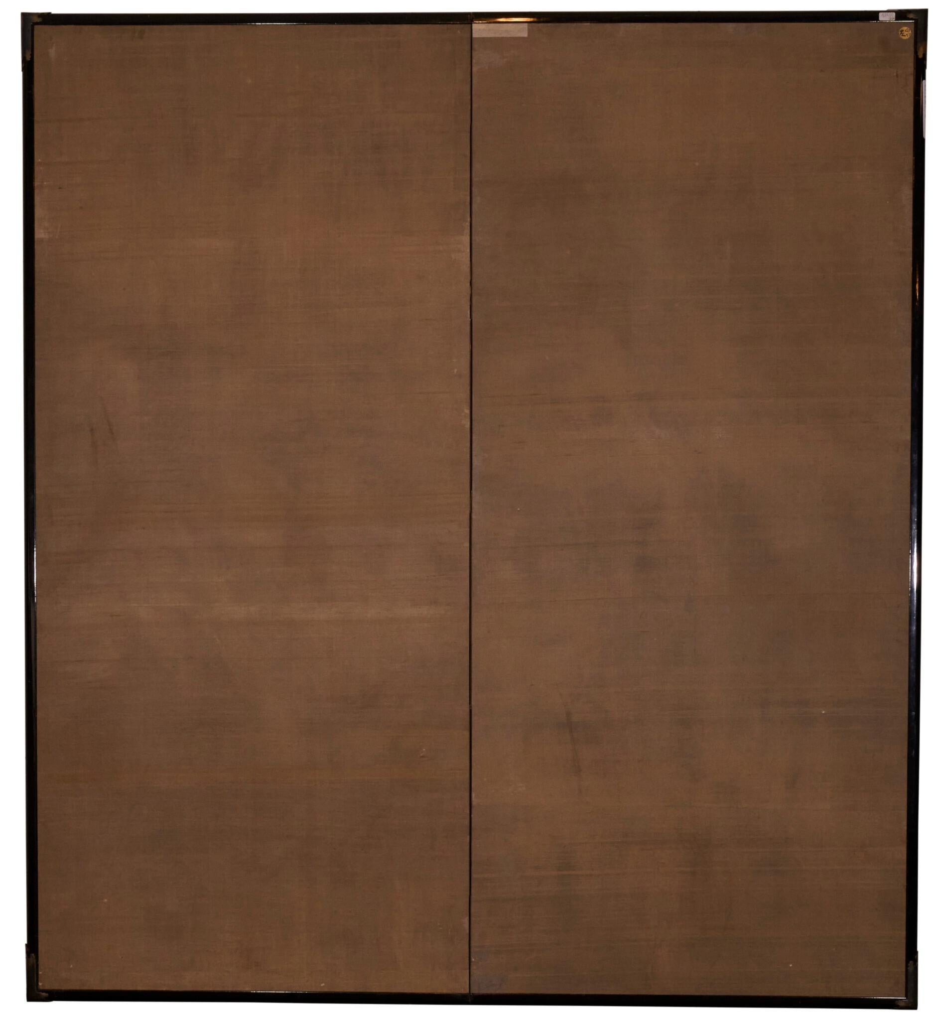 Japanese Two Panel Screen: Peonies on Gold en vente 4