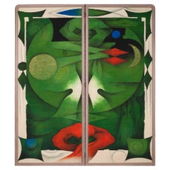 Japanese Two Panel Screen Psychedelic Forms