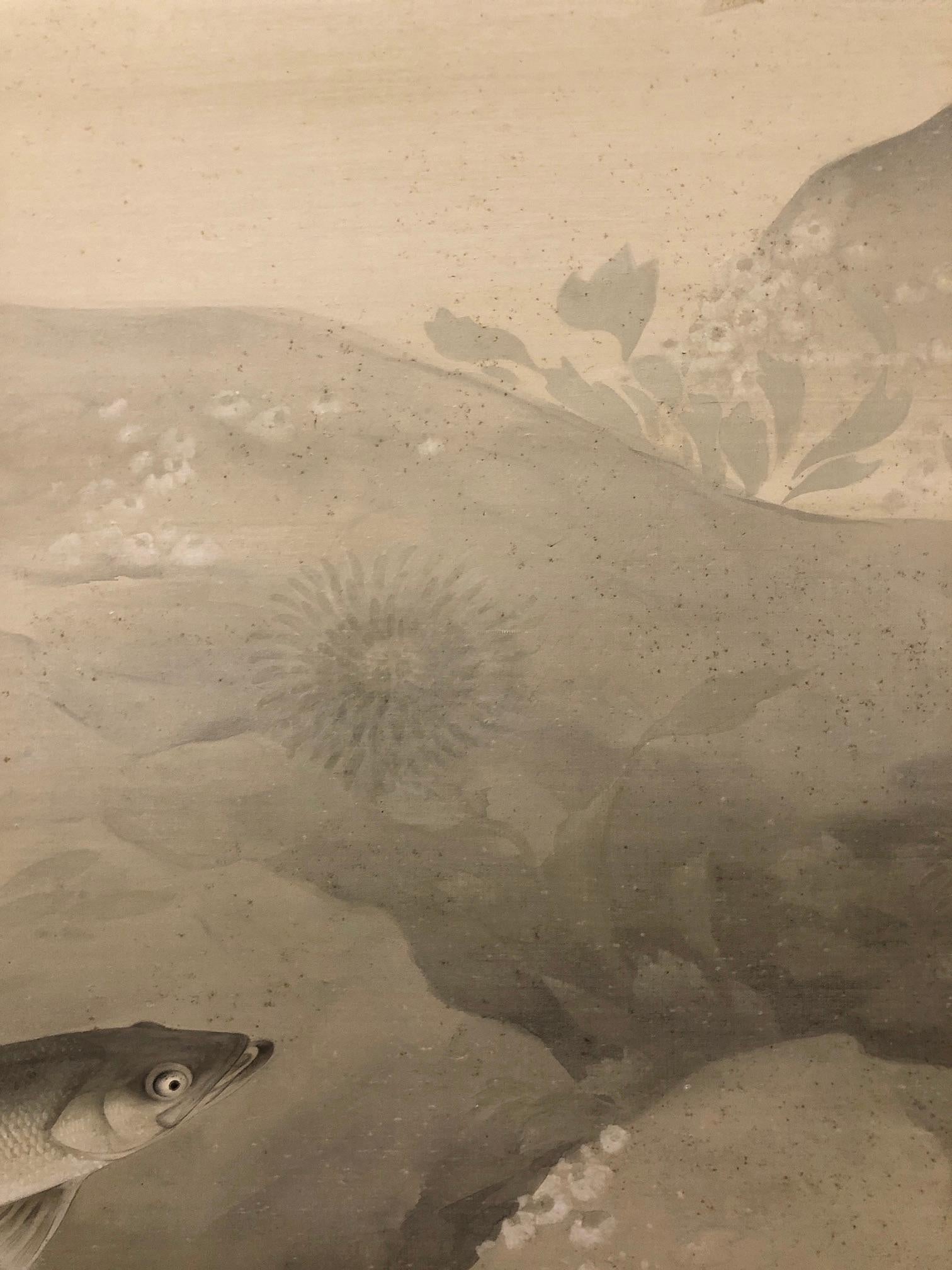 Japanese Two-Panel Screen School of River Fish 3