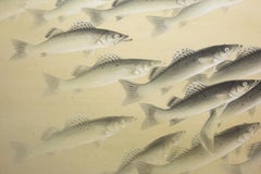 Japanese Two-Panel Screen School of River Fish