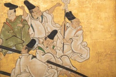 Japanese Two-Panel Screen, Shogun's Journey to Edo