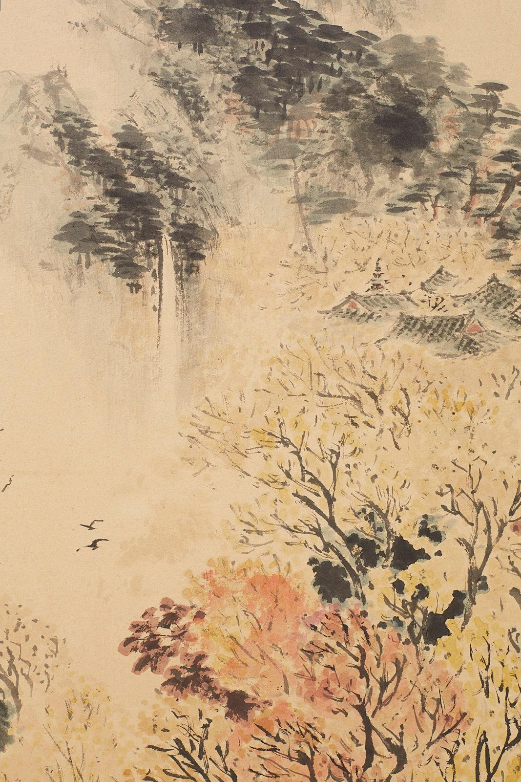 Japanese Two-Panel Screen Summer and Autumn Landscapes 4