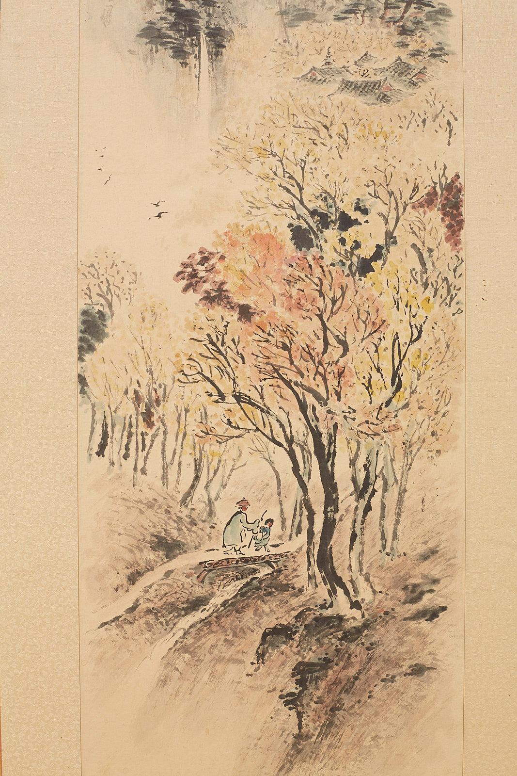 Japanese Two-Panel Screen Summer and Autumn Landscapes 2