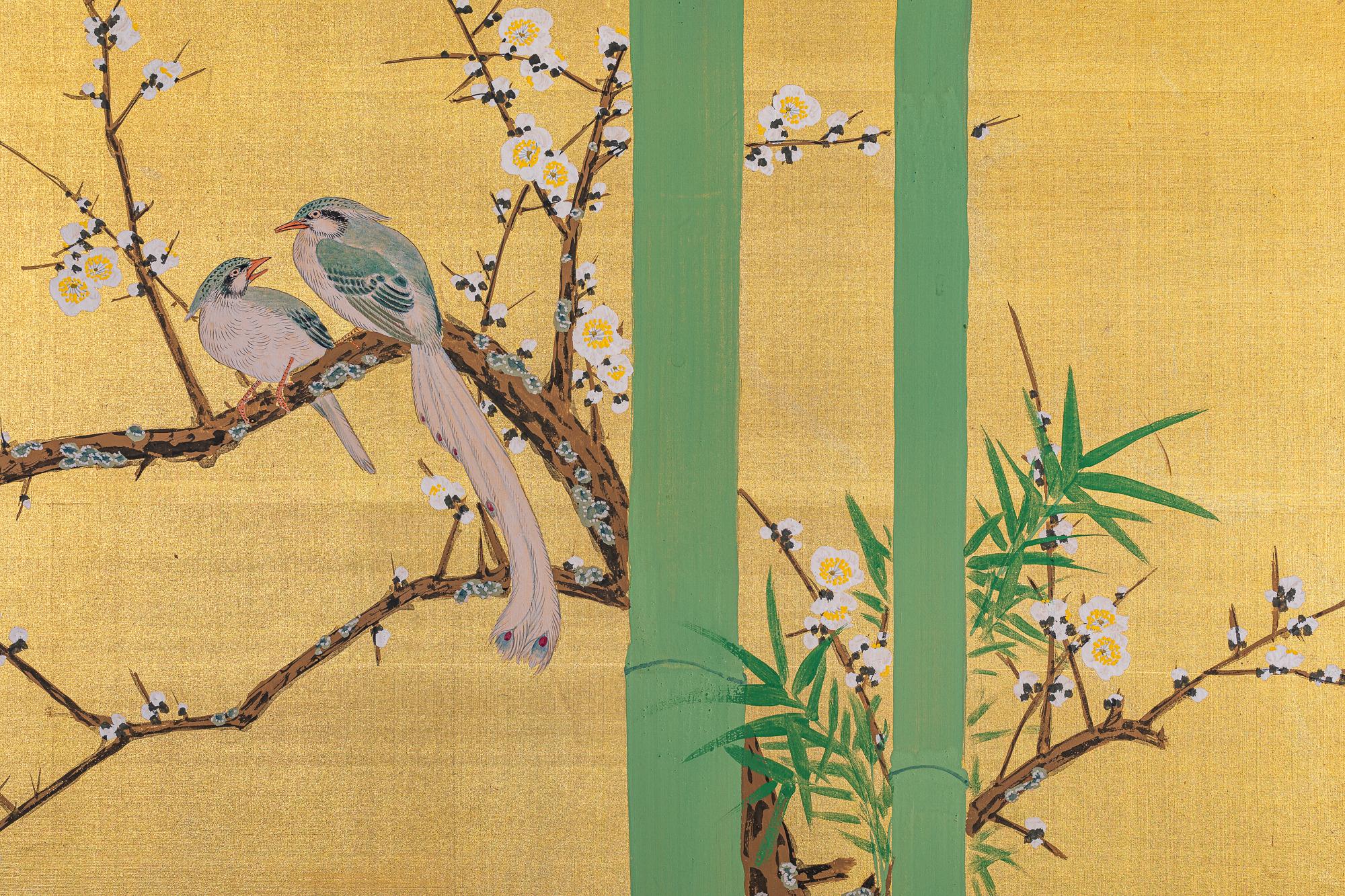 20th Century Japanese Two Panel Screen: Summer Flowers For Sale