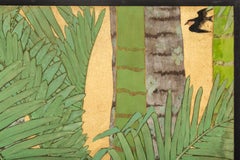 Japanese Two-Panel Screen, Swallows in Tropical Landscape ‘Southern Islands’