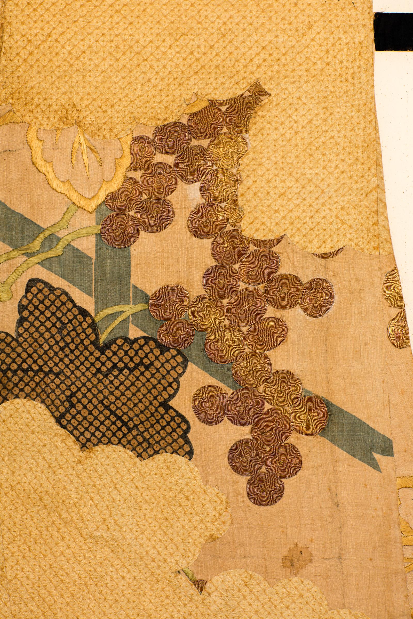 Japanese Two-Panel Screen Tagasode 'Whose Sleeves?' In Good Condition In Hudson, NY