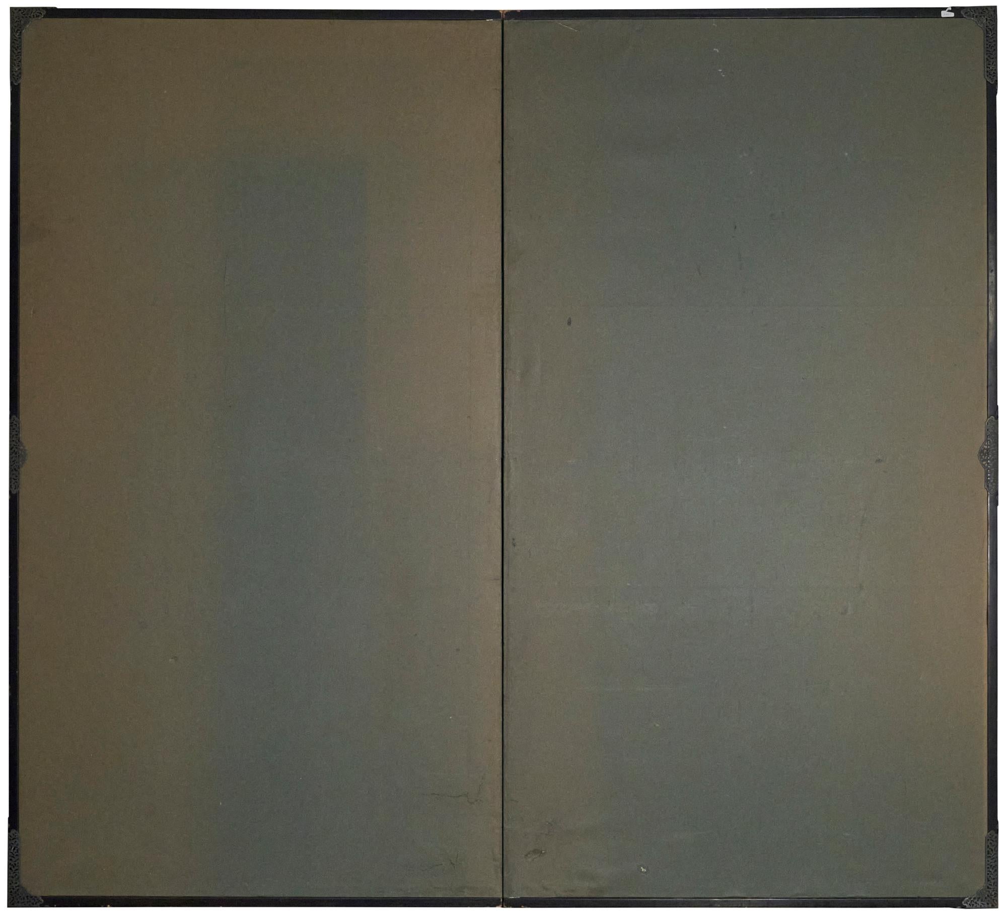 Japanese Two Panel Screen: White Shepard For Sale 8