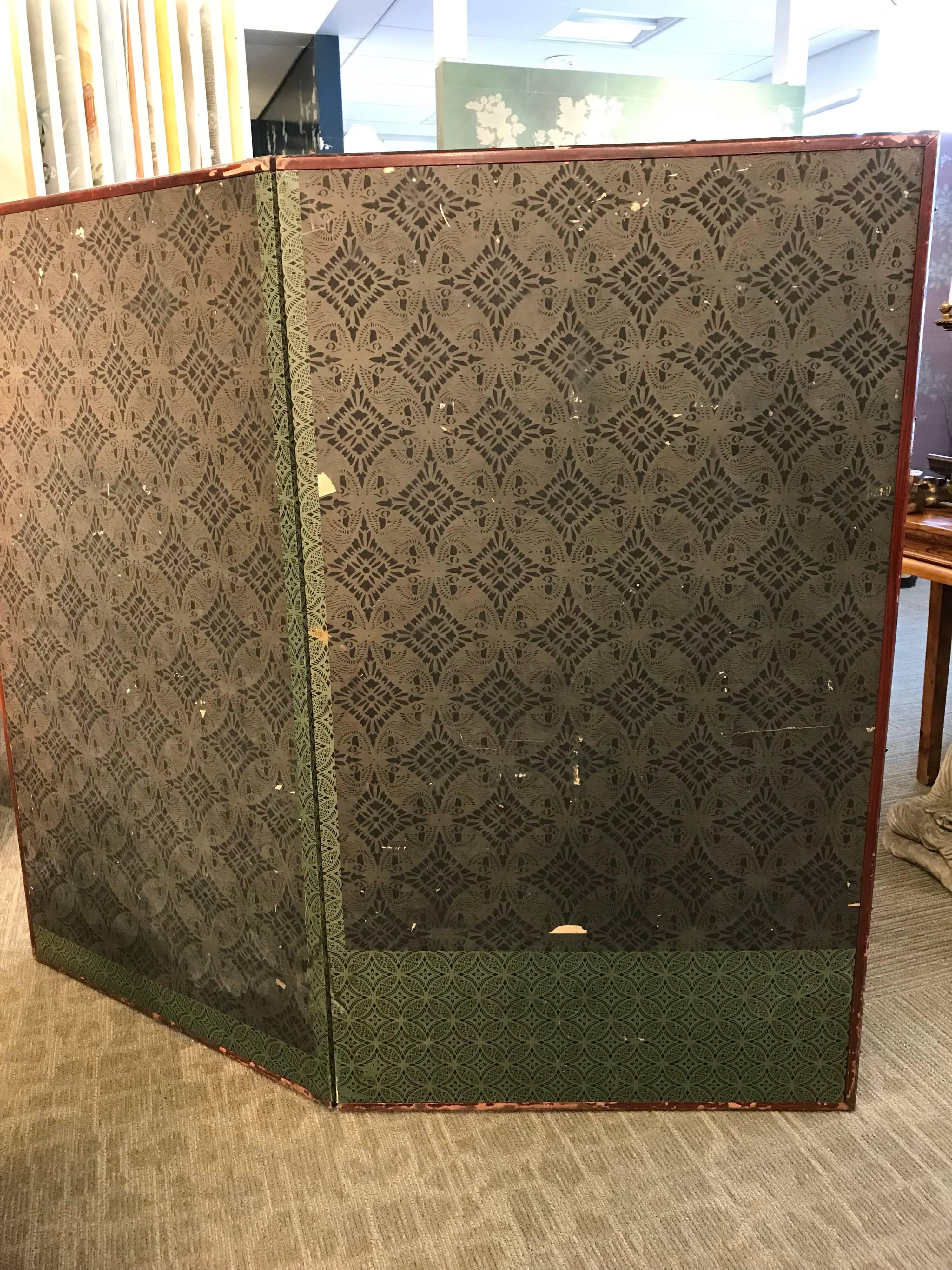 Japanese Two-Panel Screen with Fans For Sale 6