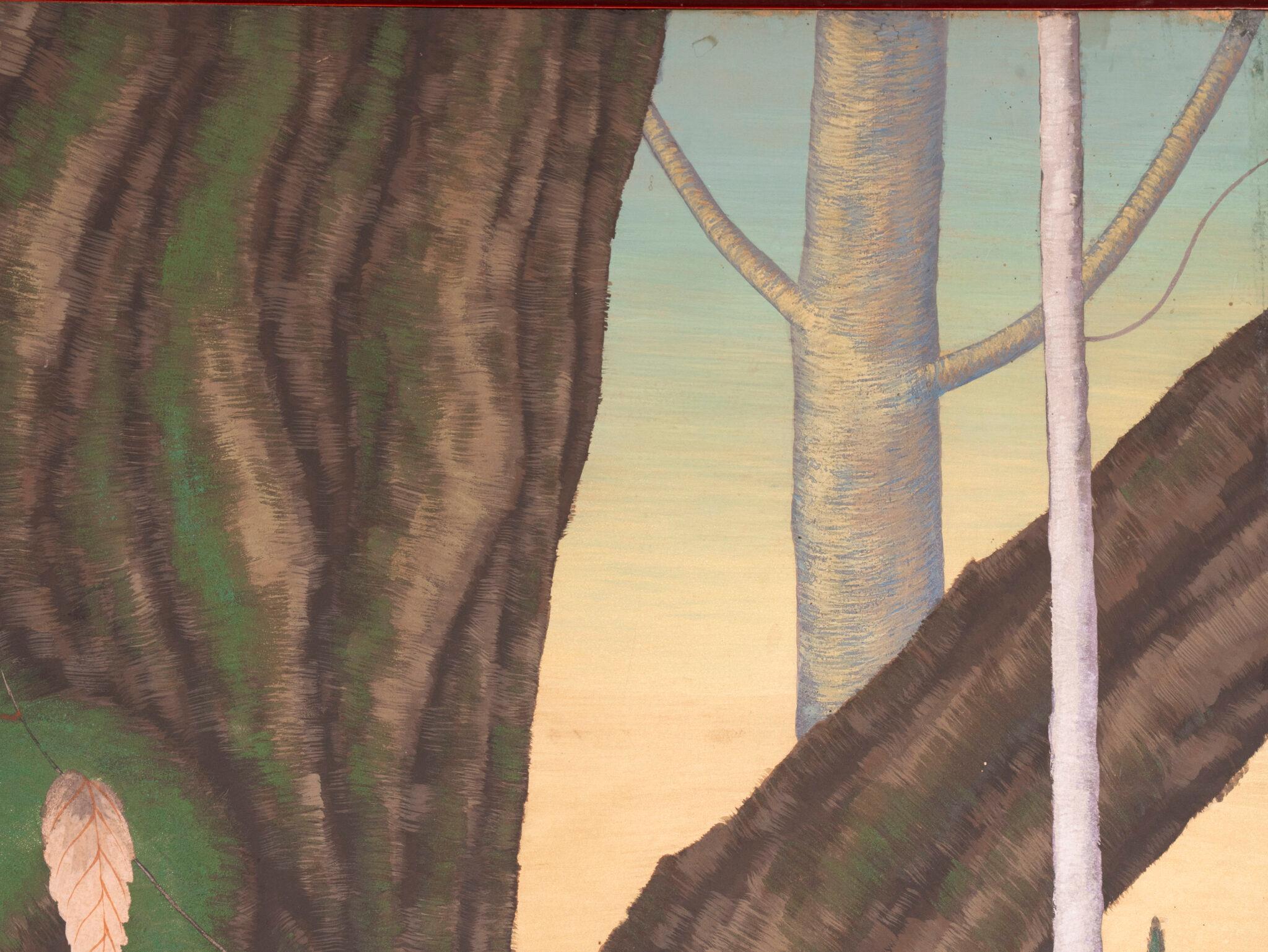 Paravento giapponese a due pannelli: Sogno del bosco in vendita 5