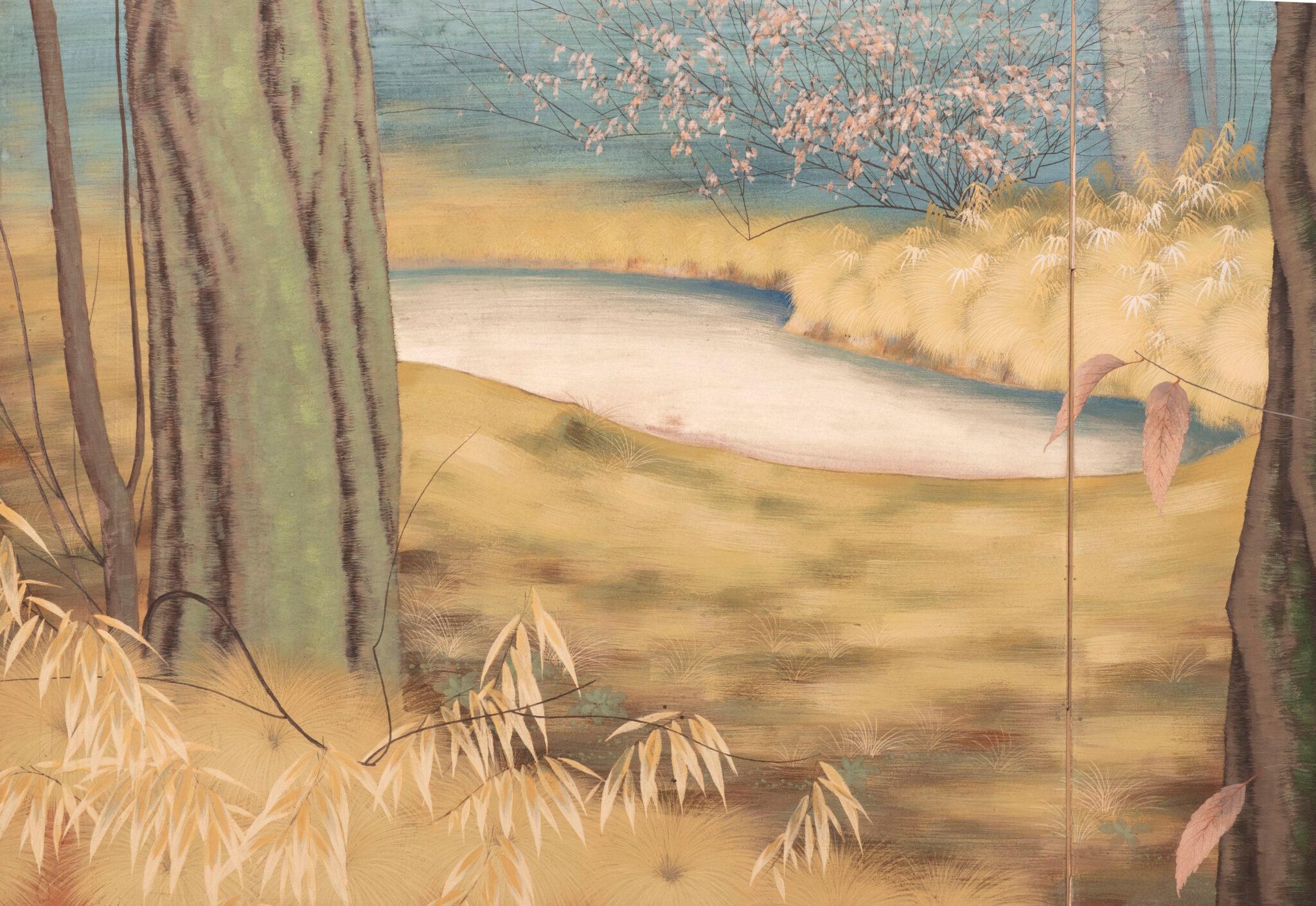 Paravento giapponese a due pannelli: Sogno del bosco In condizioni buone in vendita a Hudson, NY
