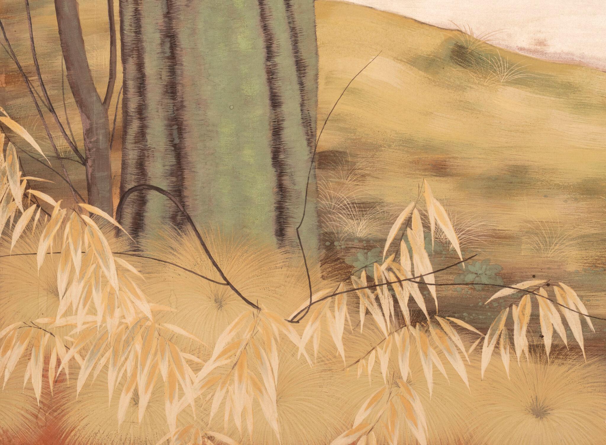 XX secolo Paravento giapponese a due pannelli: Sogno del bosco in vendita