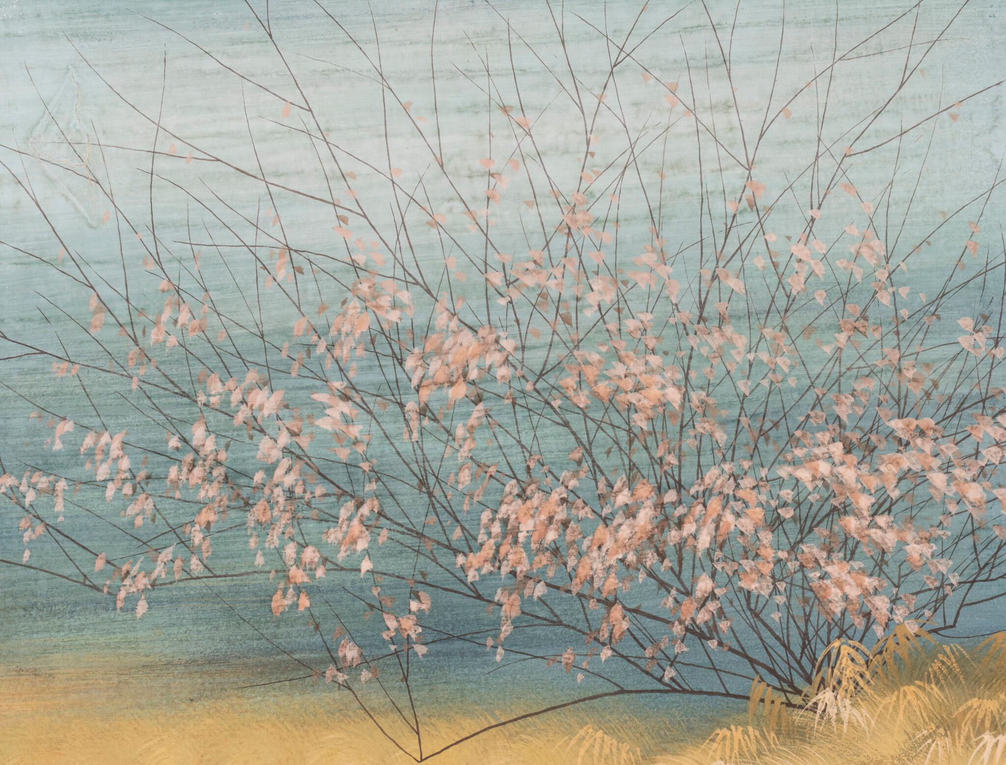 Paravento giapponese a due pannelli: Sogno del bosco in vendita 3